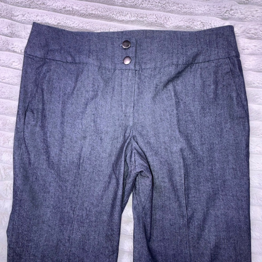 Sandro Womens 12 Chambray Wide Leg Trouser Pants Dark Wash High Rise Stretch - Picture 5 of 16